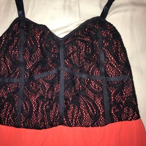 Flirty Tropical Orange and Blue Dress